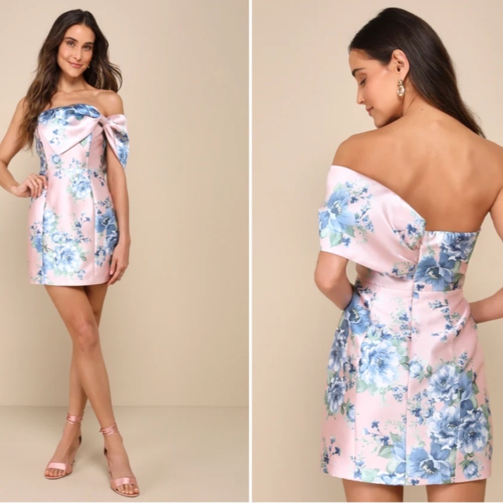 LULUS Date Night Prom Sexy Wedding Cocktail Party Floral Mini Dress NWOT